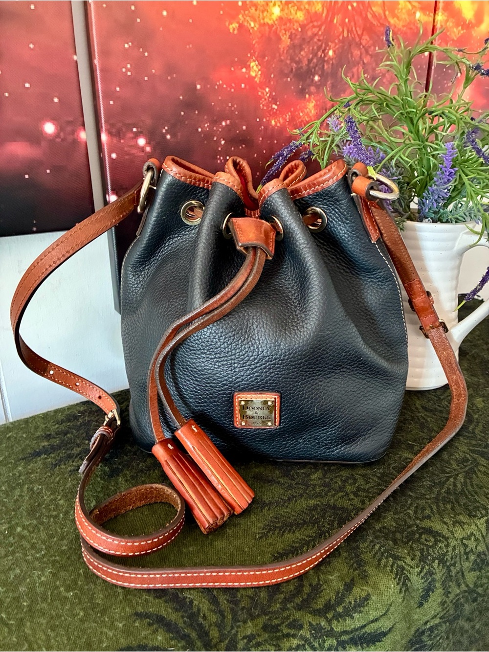 Dooney & Bourke Pebbled Leather Bucket Bag